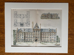 Catholic University, Washington DC, 1887, O Von Nerta, Original Hand Colored -