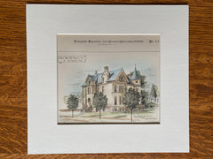 Alpha Delta Phi House, University of Michigan, Ann Harbor, MI, 1886, Original Hand Colored, Original Hand Colored -