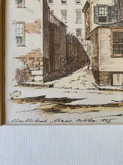 House at Marblehead, MA, 1886, Sketched by Pierre Gulbranson, Hand Colored, Original -