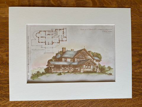 J M Toucey House, Garrisons on Hudson, NY, 1886, Hand Colored, Original -
