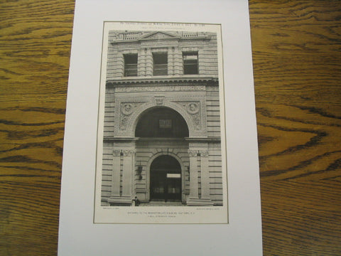 Entrance to the Manhattan Life Building, New York, NY, 1897, Kimball and Thompson
