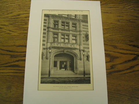 Frontipiece of the Hotel Touraine, Boston, MA, 1897, Winslow and Wetherell