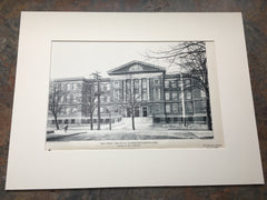 East Front, High School Building, South Boston, MA, 1903, H D Hale, Original Gelatine *