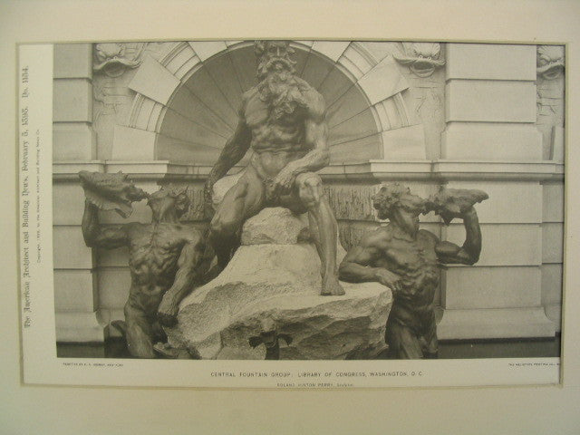 Central Fountain Group at the Library of Congress, Washington, DC, 1898, Roland Hinton Perry