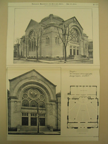 Indianapolis Hebrew Organization Temple, Indianapolis, IN, 1900, Vonnegit and Bohn