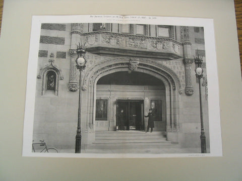 Main Entrance of the Hotel Touraince, Boston, MA, 1897, Winslow and Wetherell
