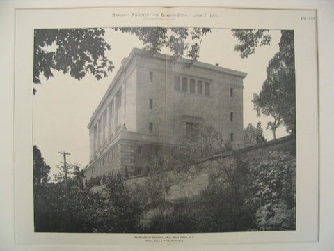 Rear View of Memorial Hall, West Point, NY, 1900, McKim, Mead and White
