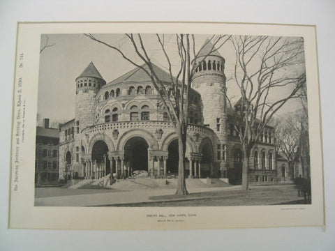 Osborn Hall at Yale, New Haven, CT, 1890, Bruce Price