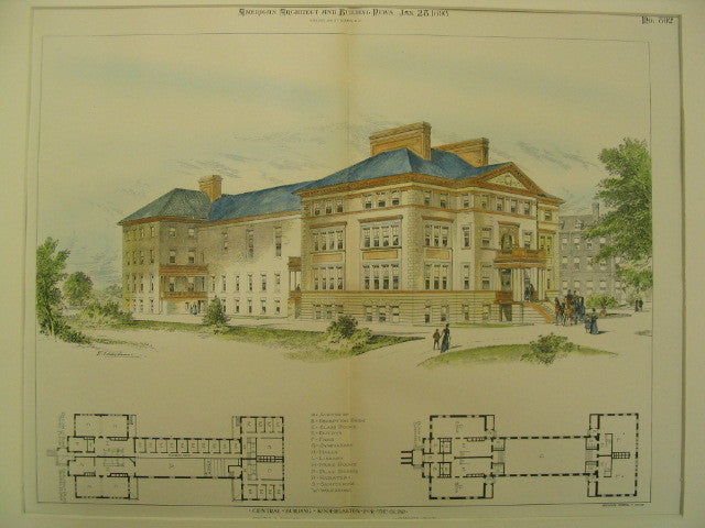 Central Building at the Kindergarten for the Blind, Jamaica Plain, MA, 1893, Walter R. Forbush