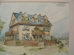 Residence of J. A. Hanley, Clayton, MO, 1896, F. C. Bonsack