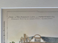 Shops of the Hoboken Land Improvement Co, NJ, 1886, Original Hand Colored -