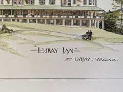Luray Inn, Luray, VA, 1889, George T Pearson, Original Hand Colored -