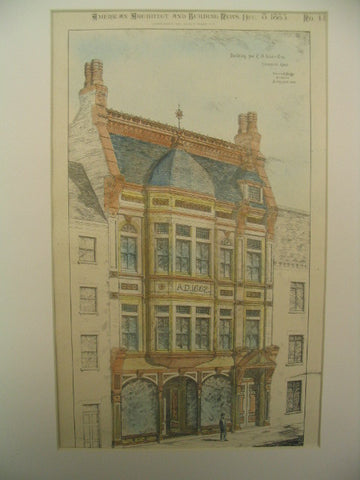 Building of C. O. Miller, Stamford, CT, 1883, Warren R. Briggs