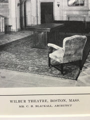 Wilbur Theatre, Stage, Interior, MA, 1914, C H Blackall, Lithograph