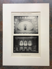 Wilbur Theatre, Exterior and Interior Details, Boston, MA, 1914, C H Blackall, Lithograph