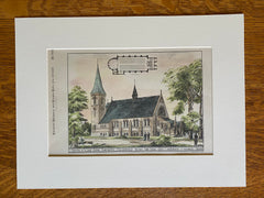 Chapel of Good Shepherd, Blackwells Island, NY, 1889, Hand Colored Original -