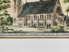 Chapel of Good Shepherd, Blackwells Island, NY, 1889, Hand Colored Original -