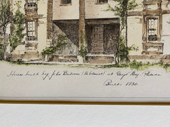 John Bartram House, Grey's Ferry, Philadelphia, 1889, Hand Colored Original -