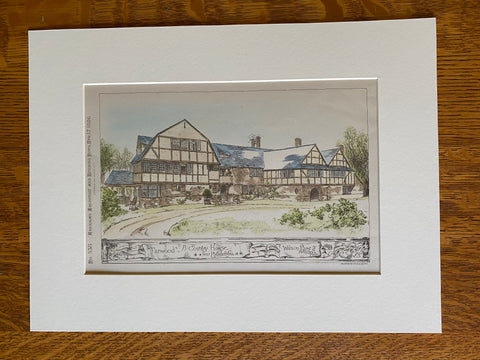 Farwood Country House Philadelphia, PA, 1886, Wilson Eyre, Hand Colored Original -