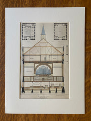 First Spiritual Temple, Boston, MA, 1886, Hand Colored Original -