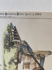 S E Guild House, Nahant, MA, 1885, Peabody & Stearns, Hand Colored Original -