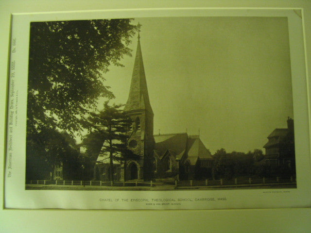 Chapel of the Episcopal Theological School, Cambridge, MA, 1888, Ware and Van Brunt