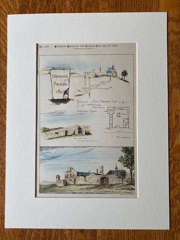 Newgate Prison, East Granby, CT, 1885, Hand Colored Original -