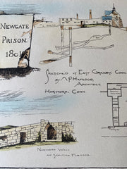 Newgate Prison, East Granby, CT, 1885, Hand Colored Original -