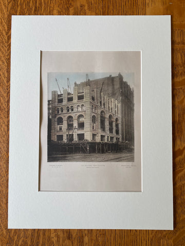 New York Times Building, 1889, George Post, Hand Colored Photogravure -