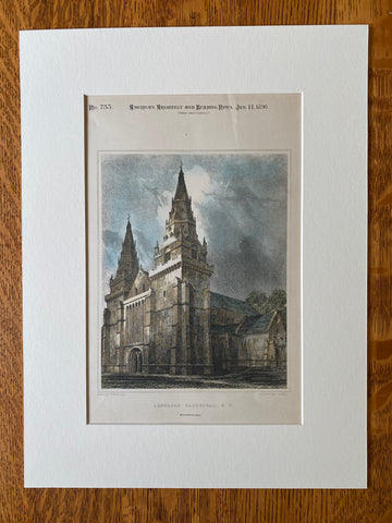 St Machars Cathedral, Aberdeen, Scotland, UK, 1890, Hand Colored Original -
