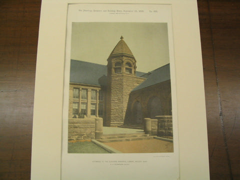 Entrance to the Converse Memorial Library, Malden, MA, 1888, H. H. Richardson