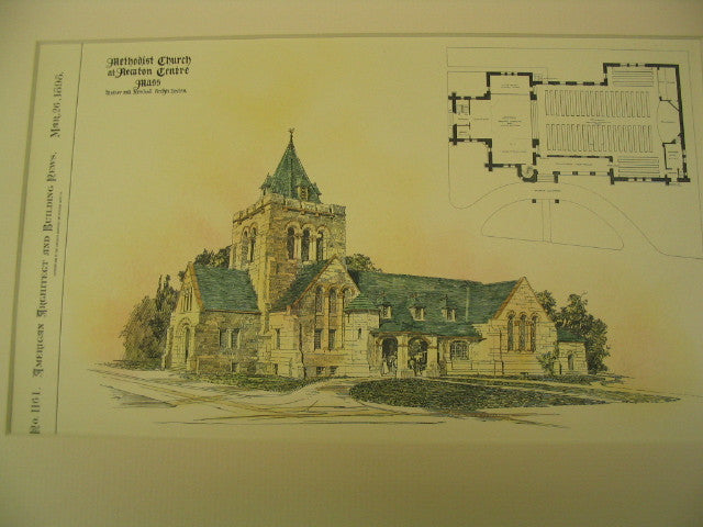 Methodist Church, Newton Centre, MA, 1898, Walker and Kimball