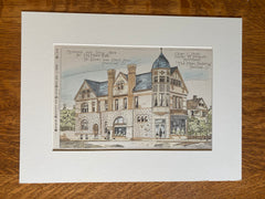 House and Drug Store for I H Mack, Cincinnati, OH, 1885, Original Hand Colored -