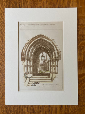 Swedenborgian Church, 22nd & Chestnut, Philadelphia, 1886, Original Hand Colored -