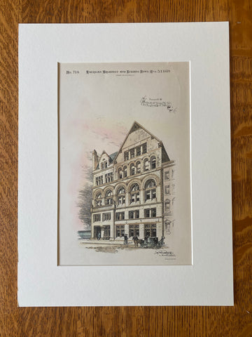 New York Academy of Medicine, R H Robertson, Original Hand Colored -