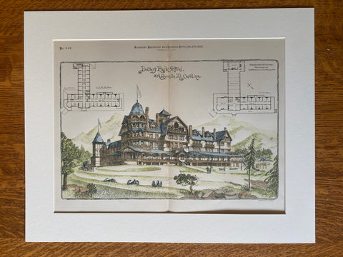 Battery Park Hotel, Asheville, NC, 1886, Original Hand Colored -
