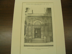 Entrance to the Aurelia Apartment House on Fifth Avenue, New York, NY, 1890, D. and J. Jardine
