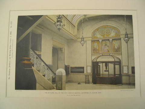 Staircase Hall of the John Hancock Building, Devonshire Street, Boston, MA, 1891, W. G. Preston