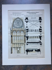 Westminster Abbey, Transept, London, England, 1883, Hand Colored Original *