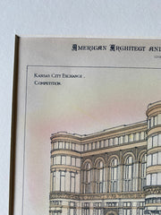 Kansas City Exchange, Kansas City, MO, 1887, Hand Colored Original -