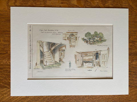 Captain John Kendrick Home, Wareham, Cape Cod, MA, 1887, Original Hand Colored -