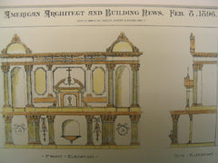 Altar in Chapel of Industrial School , Newton, MA, 1896, W. M. and J. A. M. Ginty