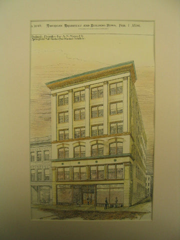 Business Premises for A. N. Mayo, Springfield, MA, 1896, Gardner, Pyne and Gardner