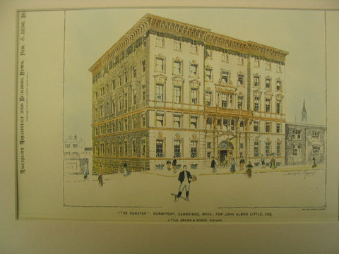 The Dunster Dormitory for John Albro Little, Cambridge, MA, 1896, Little, Brown and Morre