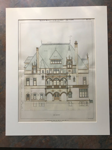 St. Christopher's Home, East 88th St, NY, 1899, Hand Colored Original *