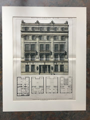 New York Yacht Club, Club House, 1899, R H Robertson, Original Hand Colored *