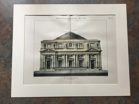 Albany Savings Bank, NY, 1899, Bruce Price, Original Hand Colored *