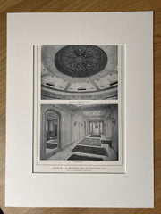 Spreckels House, Main Hall, San Francisco, CA, 1914, G A Applegarth, Lithograph