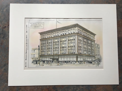 New Frankel Building, Des Moines, IA, 1899, Original Hand-colored *