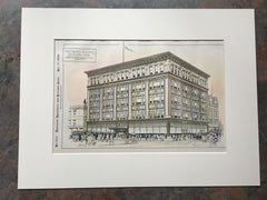 New Frankel Building, Des Moines, IA, 1899, Original Hand-colored *